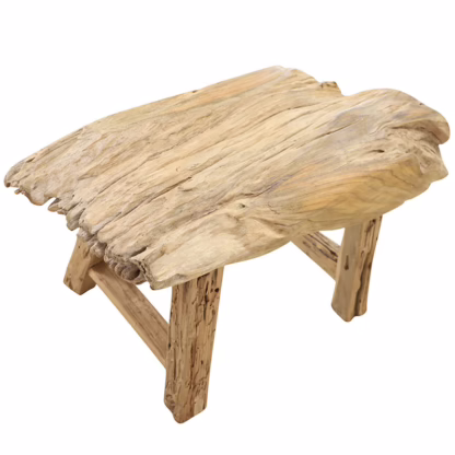 Rustic Natural Teak Wood Bench, DA 70 - Image 5