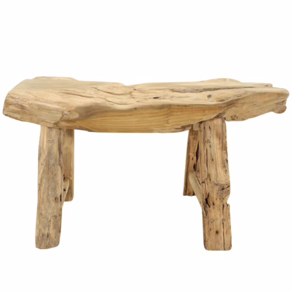 Rustic Natural Teak Wood Bench, DA 70 - Image 7