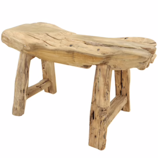 Rustic Natural Teak Wood Bench, DA 70