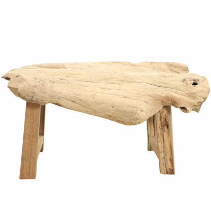 Rustic Natural Teak Wood Bench, DA 70 - Image 9