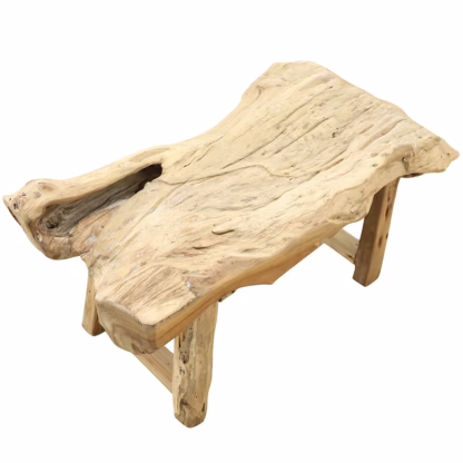 Rustic Natural Teak Wood Bench, DA 70 - Image 8