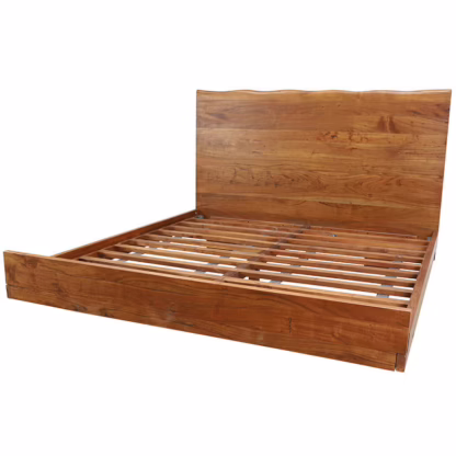 Eton Solid Wood King Bed, Warm Brown - Image 4