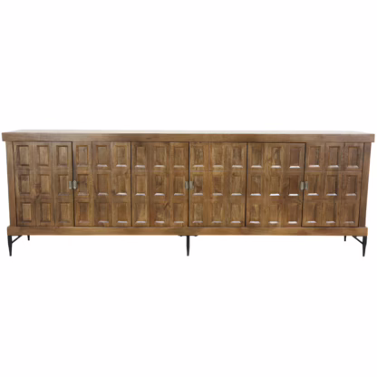 Raynes 106'' Six Door Sideboard, Sienna Brown - Image 5