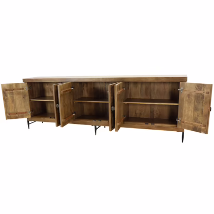 Raynes 106'' Six Door Sideboard, Sienna Brown - Image 4