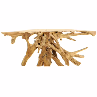 Genuine 79'' Natural Teak Root Console, DA 55C