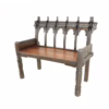 Jaisalmer Craftsman-Made Bench, Vintage Grey, MSI 610 - Image 5