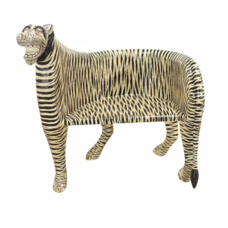 Dramatic Hand-Painted White Tiger Chair, MSI 756