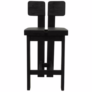 Osaka Teak Wood Counter Stool, Vintage Black