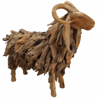 Bighorn Sheep Solid Teak Wood Sculpture, RIS 892 B