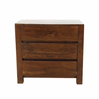 Devon Three Drawer Nightstand, Walnut Finish