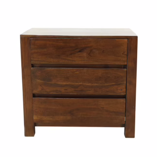 Devon Three Drawer Nightstand, Walnut Finish