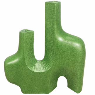 Abstract Terracotta Vase, Dark Green Finish RIS 885