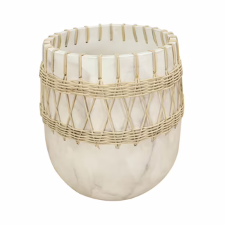 Handmade Terra Cotta 21'' Floor Vase with Rattan, RIS 887