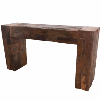 Striking Salvaged Teak Wood 60'' Console, DA 66A