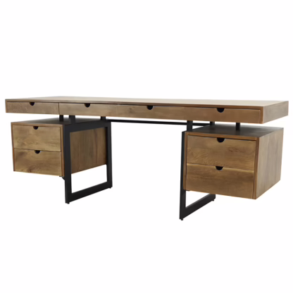 Hollyn 78'' Executive Desk, Warm Brown - Image 2