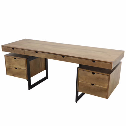 Hollyn 78'' Executive Desk, Warm Brown - Image 3