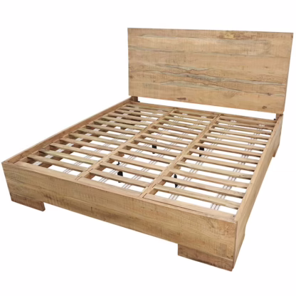 Madox Solid Wood King Bed, Vintage Natural - Image 4