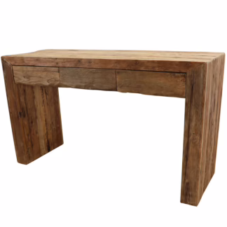 Three Drawer Handcrafted 55'' Teak Wood Console Table, DA 39
