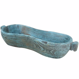 Vintage Wooden Bowl in Antique Blue, MSI 11