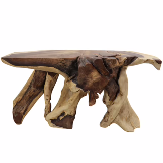 Exotic 59'' Burl Wood Console Table, DA 61