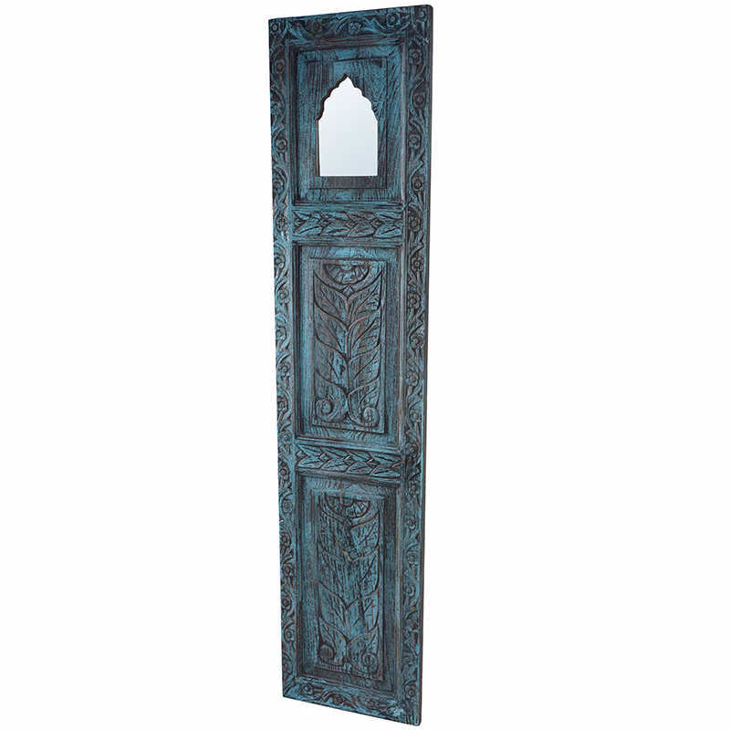 Hand Carved Vintage Wall Panel 71", MSI 865 Aged Blue 2 Hand Carved Vintage Wall Panel 71", MSI 865 Aged Blue - Image 2