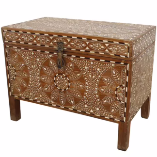 Amreli Antique Indian Chest with Inlay, MSI 872
