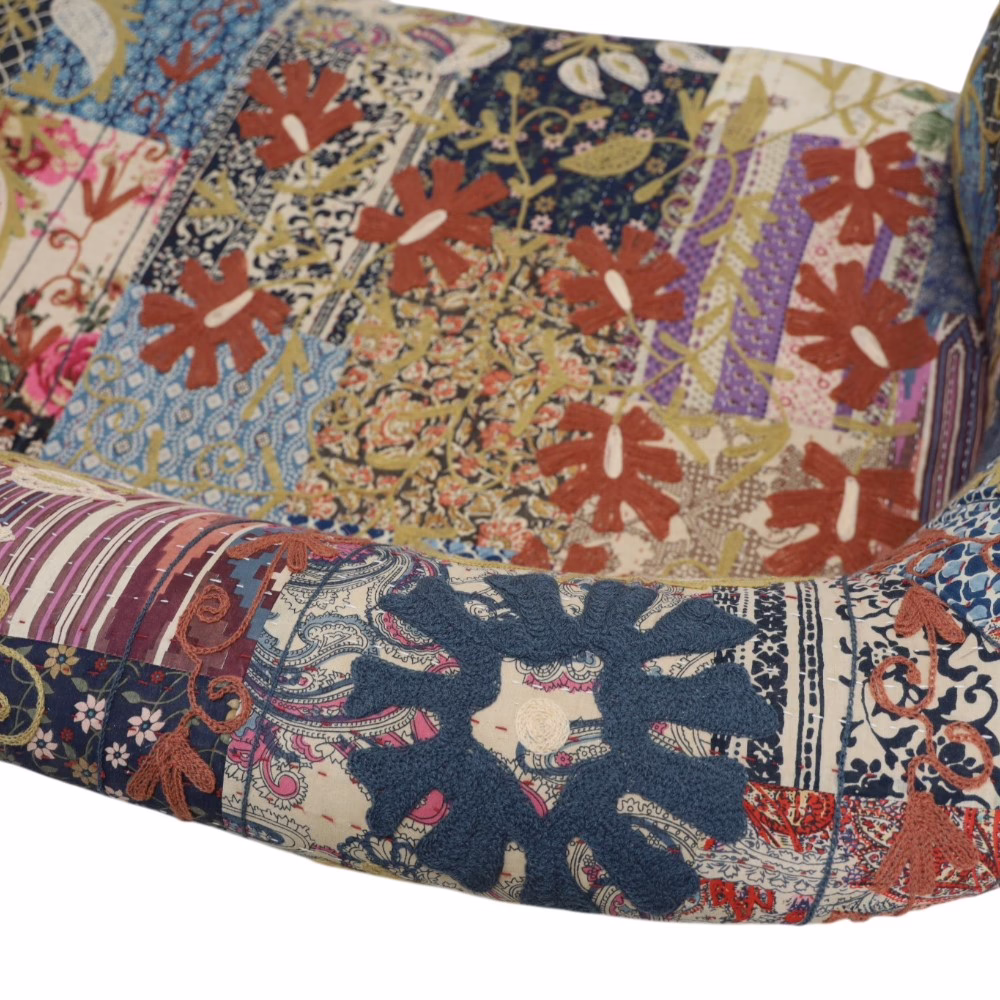 Khalani Patchwork Upholstered Petite Sofa 6 Khalani Patchwork Upholstered Petite Sofa - Image 6