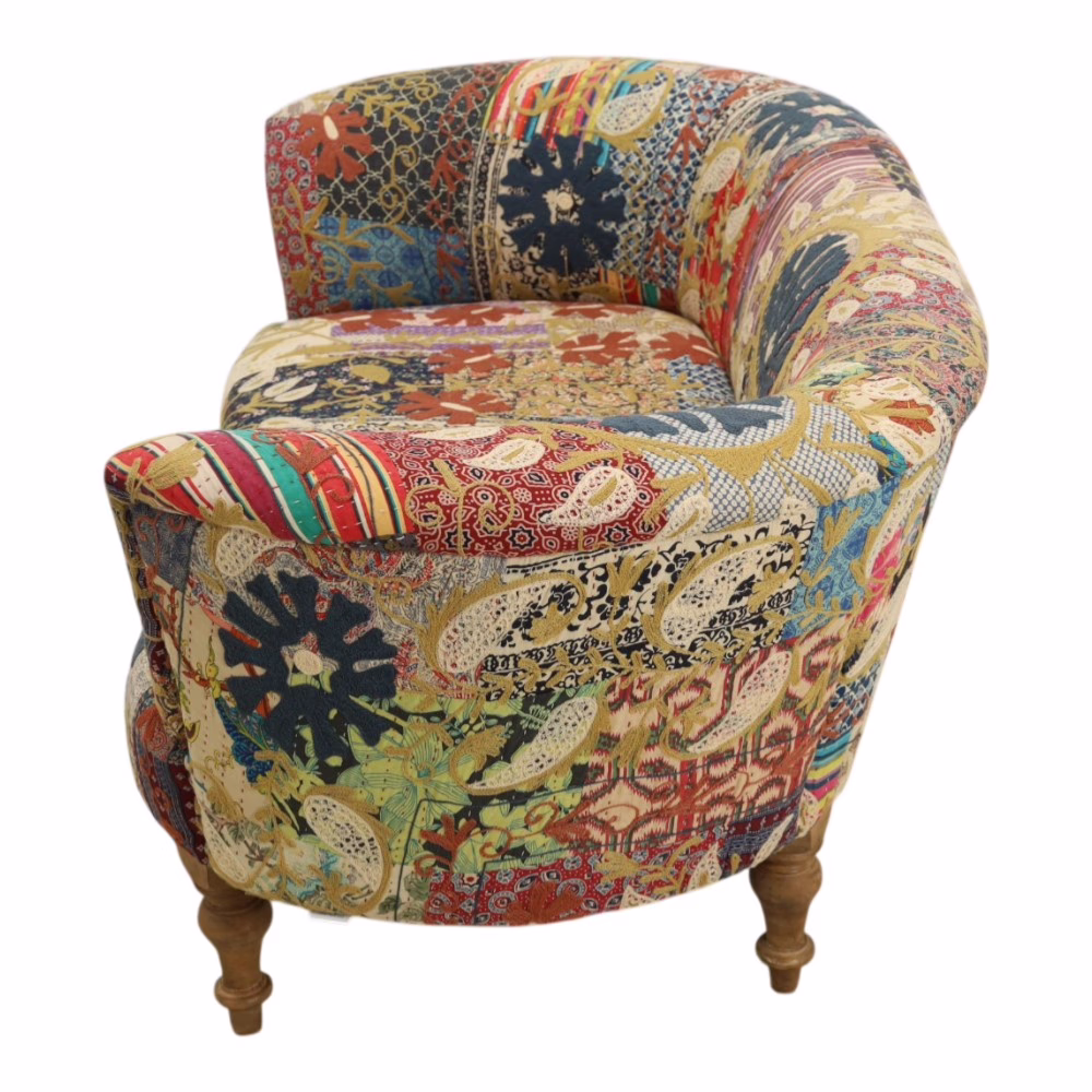 Khalani Patchwork Upholstered Petite Sofa 3 Khalani Patchwork Upholstered Petite Sofa - Image 3