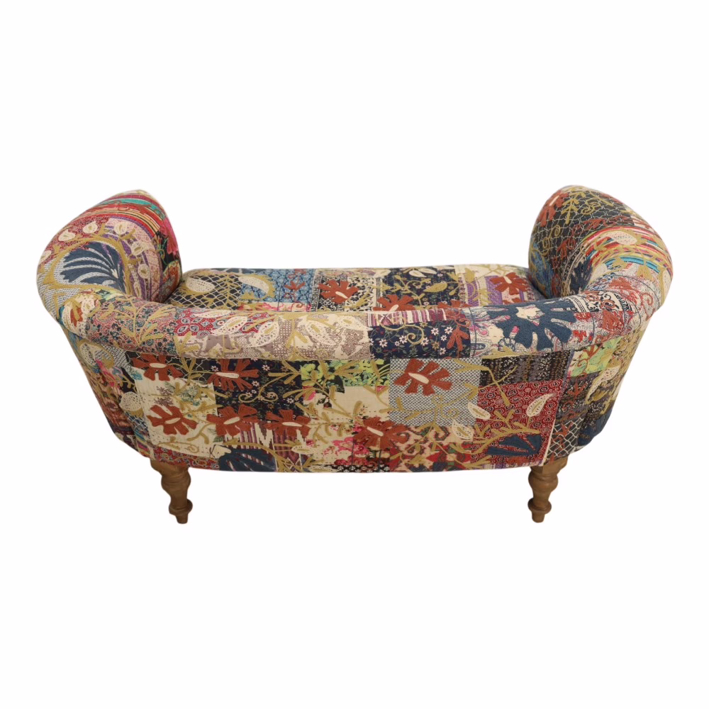 Khalani Patchwork Upholstered Petite Sofa 4 Khalani Patchwork Upholstered Petite Sofa - Image 4