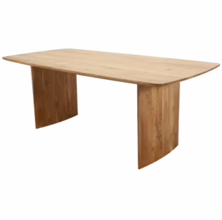 Perspective view emphasizing the full length of the Denver Solid Wood Dining Table