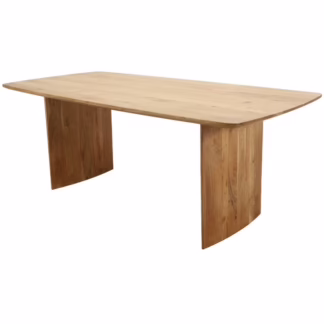 Perspective view emphasizing the full length of the Denver Solid Wood Dining Table