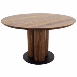 Halston dining table clustered pedestal columns