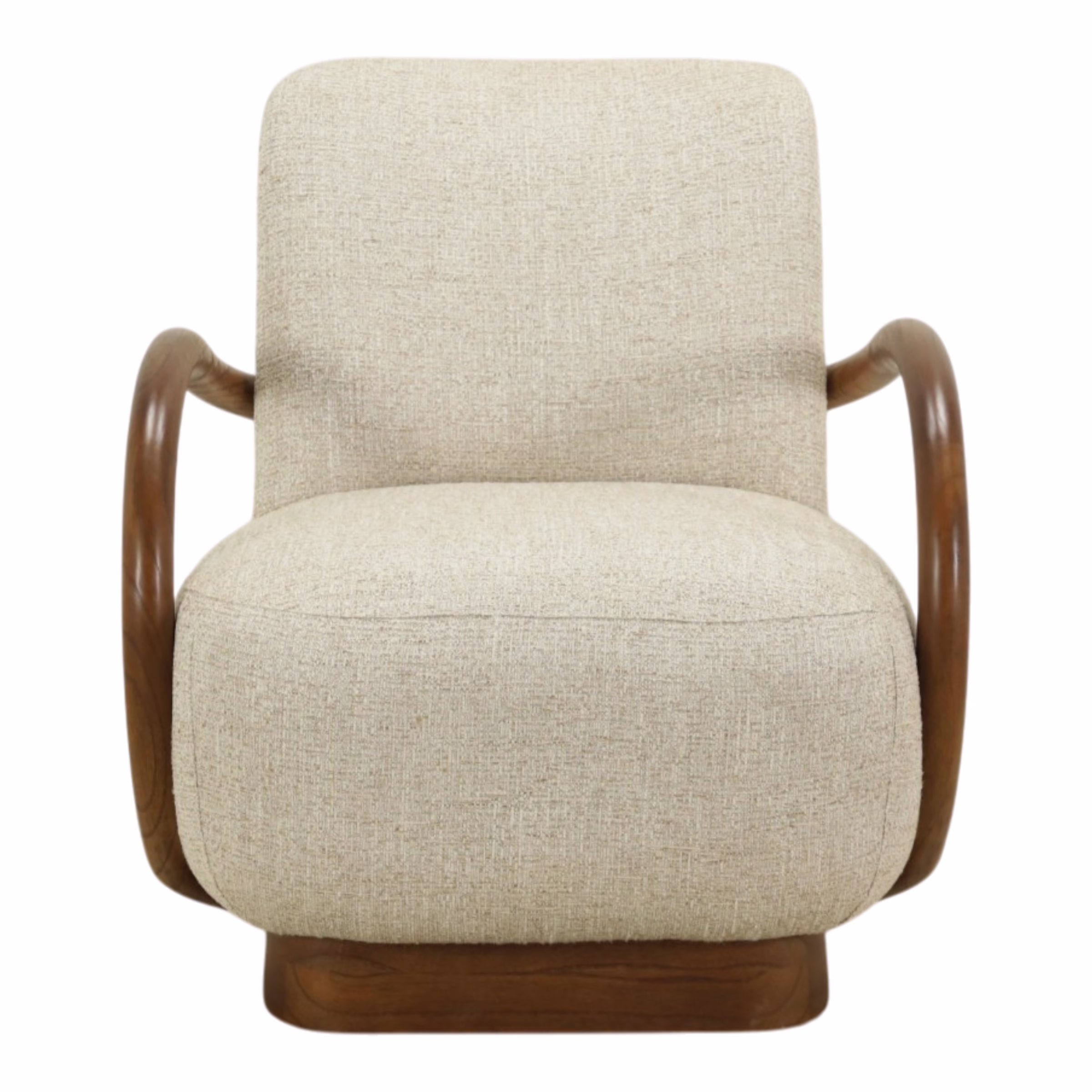 Miraal Upholstered Accent Chair 3 Miraal Upholstered Accent Chair with oversized sculpted wood arms and woven cream upholstery