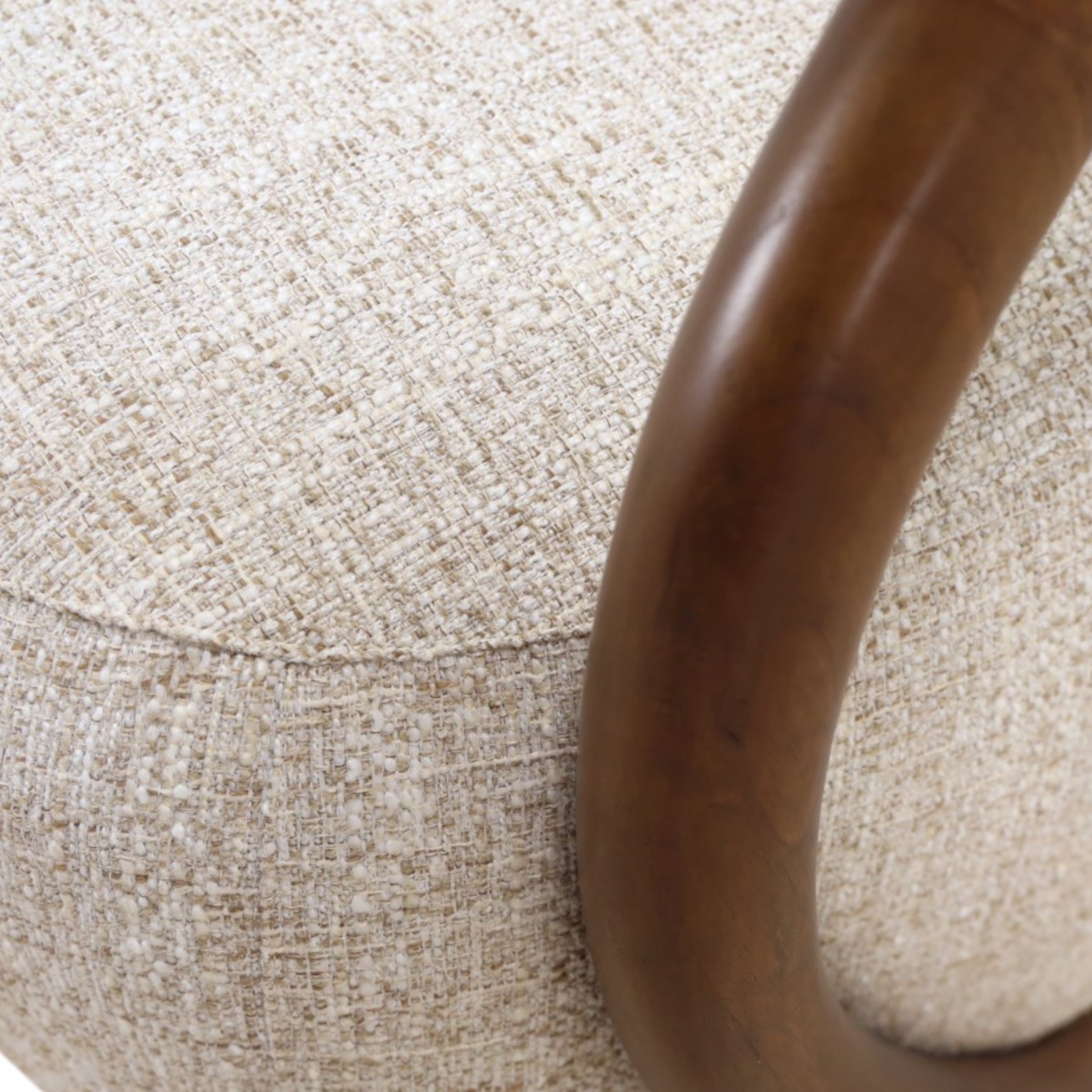 Miraal Upholstered Accent Chair 11 Sculpted solid wood arm detail on Miraal Upholstered Accent Chair with visible grain movement