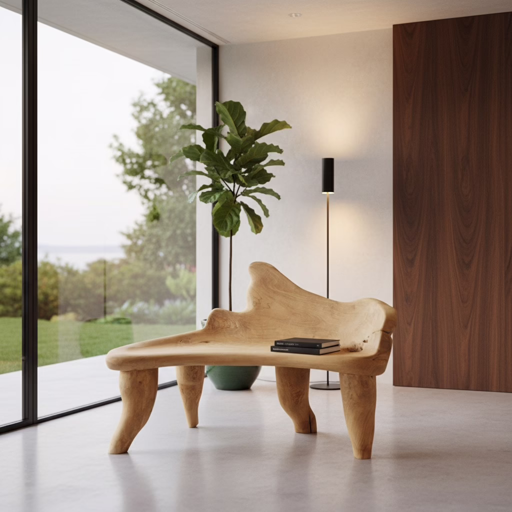 Abstract Organic Teak Root Wood Bench, RIS 902D 10 Abstract Organic Teak Root Wood Bench, RIS 902D - Image 10