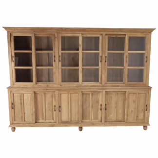 Solid Teak Display Cabinet highlighting symmetrical design and handcrafted teak construction
