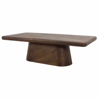 Perspective view of Arvid Solid Wood Coffee Table in hand brushed patina finish