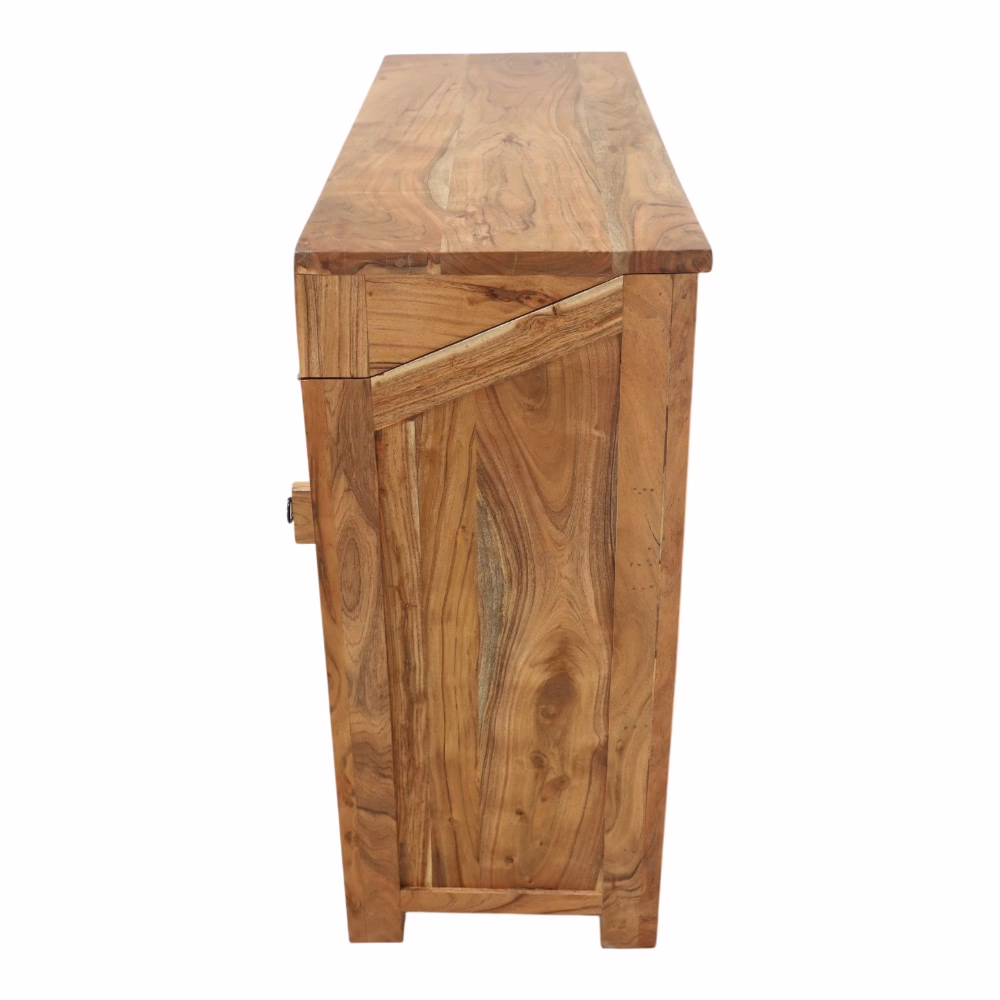 Boyer Storage Desk with 8 Drawers 8 Solid Wood Secretary Desk side profile displaying wood grain and cabinet construction