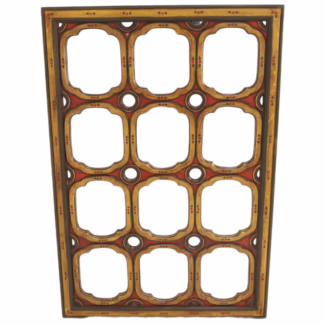Hand Painted Wall Mirror with decorative geometric artisan framework front view