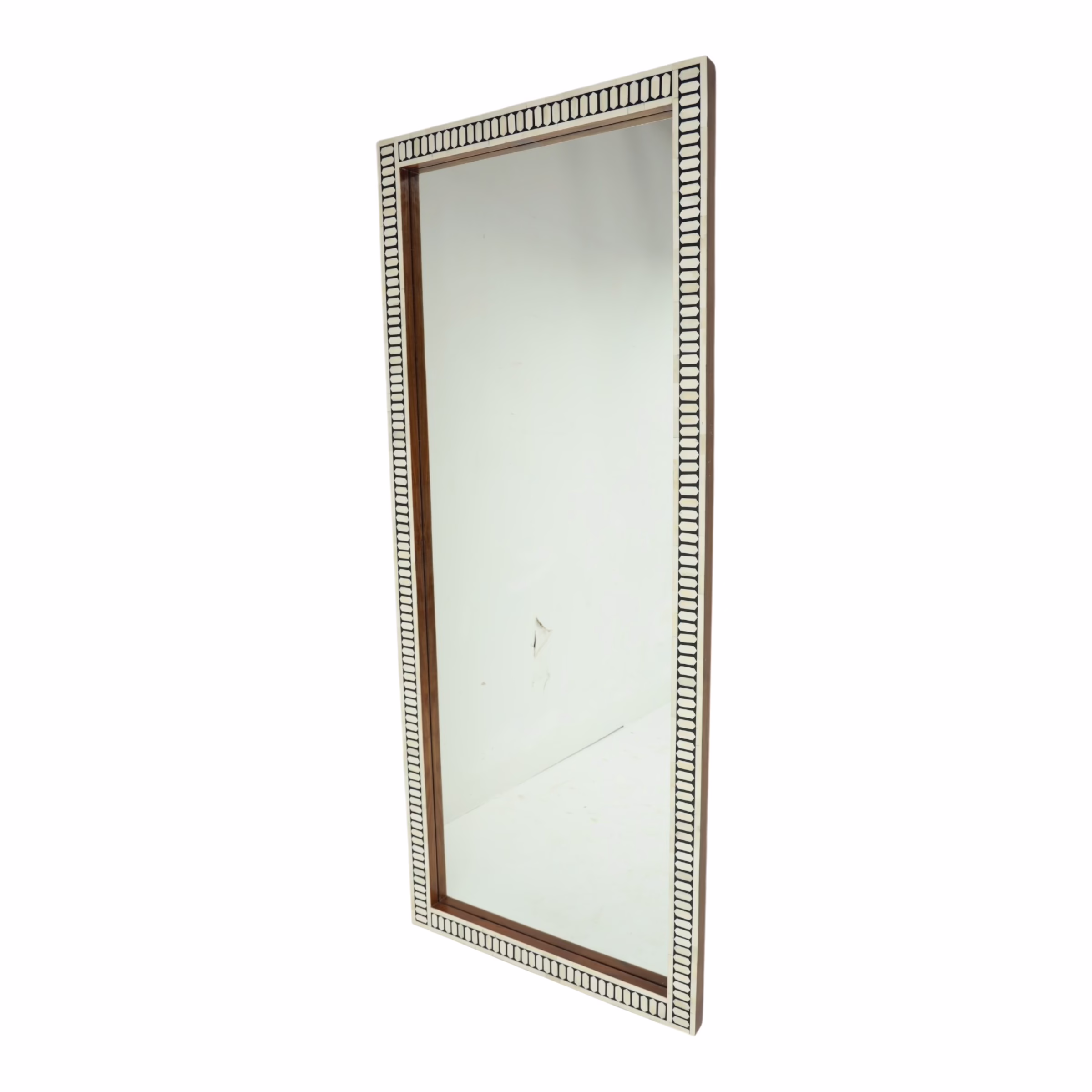Prajna Bone Inlay Floor Mirror 36" x 88" 3 Prajna Bone Inlay Floor Mirror highlighting handcrafted geometric inlay detailing along the artisan frame