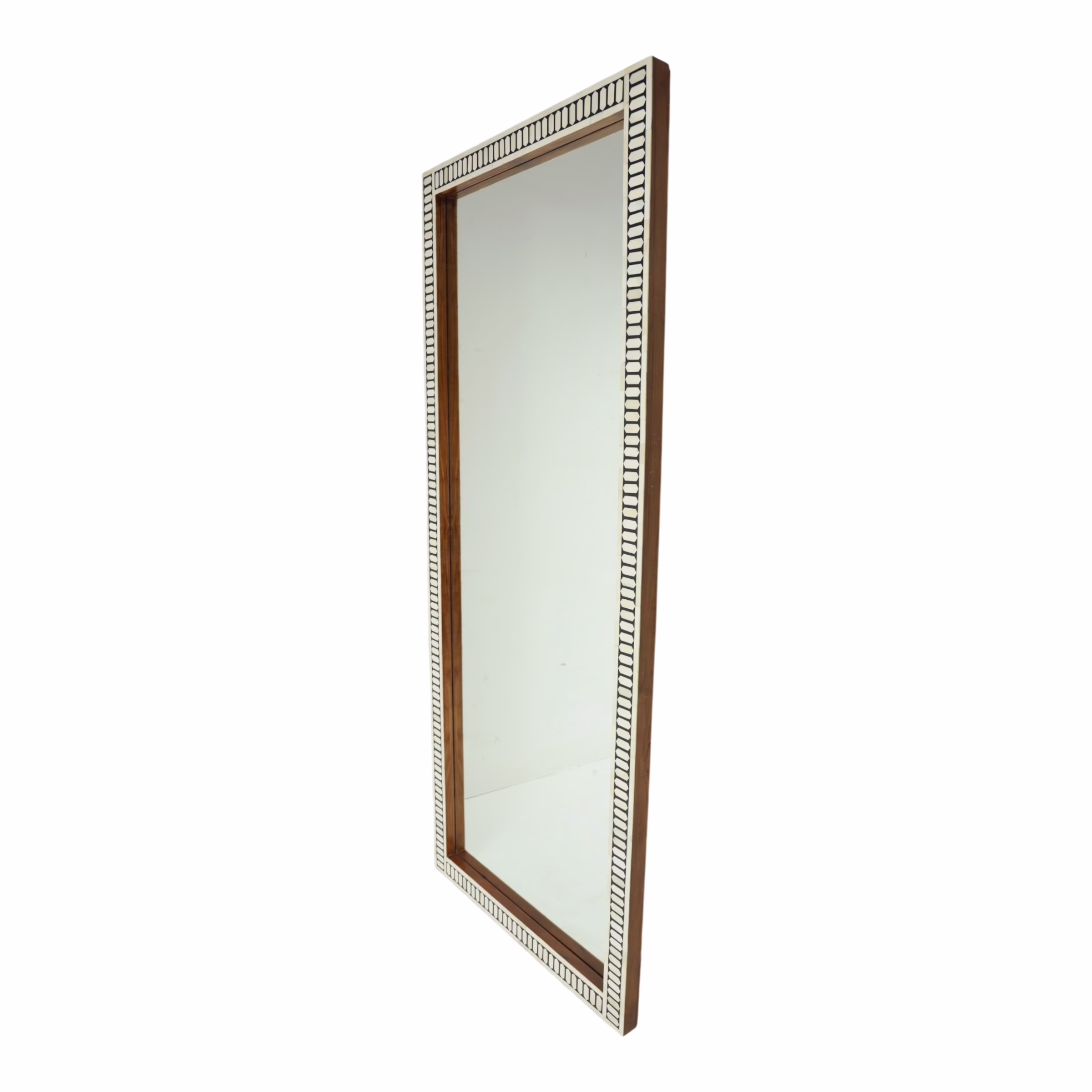 Prajna Bone Inlay Floor Mirror 36" x 88" 5 Prajna Bone Inlay Floor Mirror side profile displaying frame construction and detailing