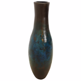 Front profile of Tall Terracotta Floor Vase with rounded body and narrow neck