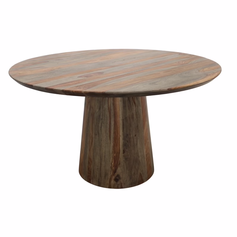 Malone 51" Round Dining Table, Walnut-Grey 6 Malone 51" Round Dining Table, Walnut-Grey - Image 6