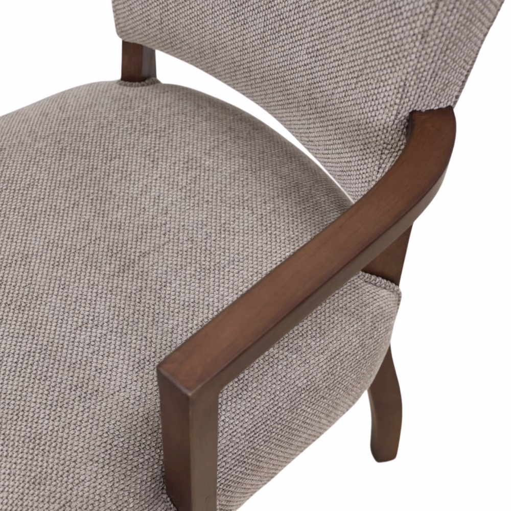 Derek Dining Arm Chair, Vintage Walnut 9 Solid oak frame detail of the Derek Upholstered Arm Chair