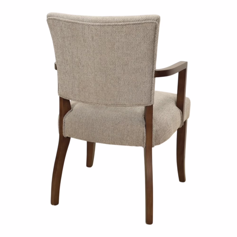 Derek Dining Arm Chair, Vintage Walnut 8 Integrated solid oak arm detail on the Derek Upholstered Arm Chair