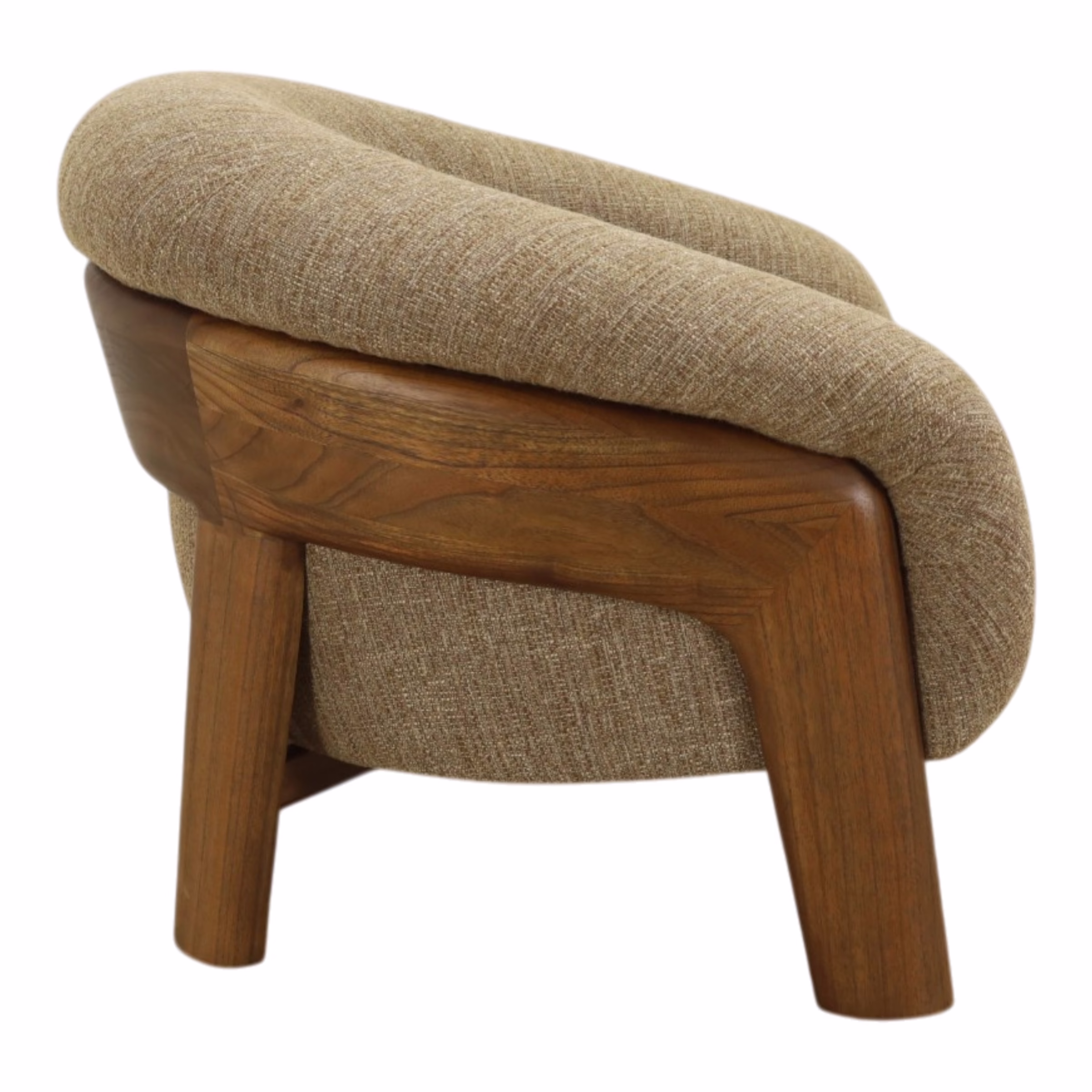 Breya Curved Upholstered Wood Lounge Chair 6 Rear angled view of the Breya Upholstered Wood Lounge Chair