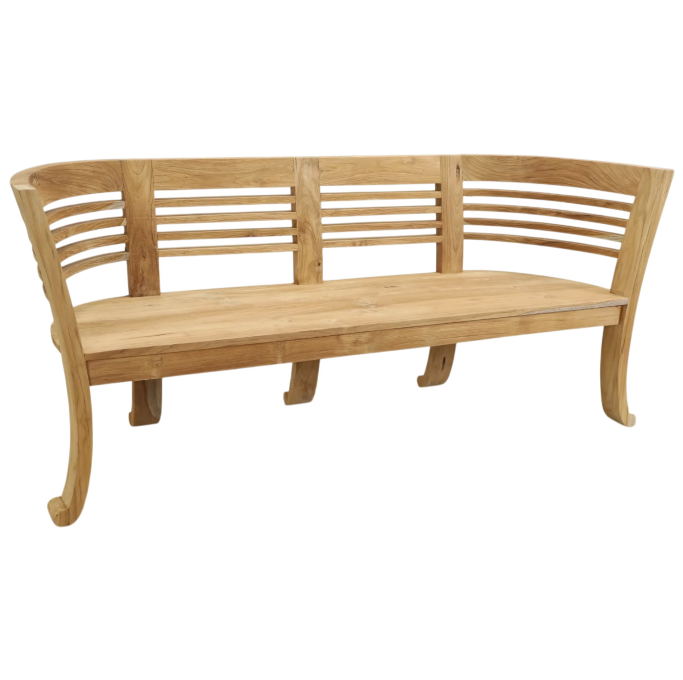 Handcrafted 70" Teak Wood Bench, DA 98 1 69 inch Wraparound Teak Wood Bench made in Indonesia