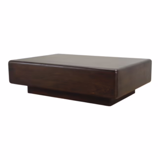 60 inch Wood Plinth Coffee Table with centered recessed base