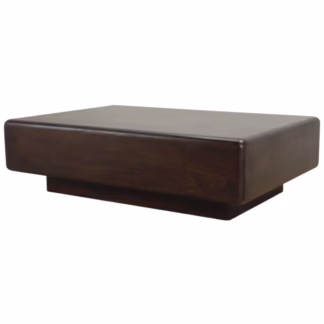 60 inch Wood Plinth Coffee Table with centered recessed base